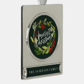 Moderne waterverf krans gebladerte chic verzilverd banner ornament (Rechts)