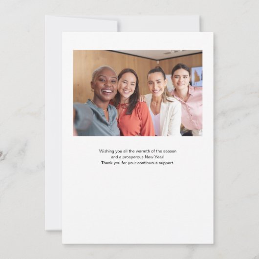 Moderne waterverf Krans Kerstfoto Personeel Feestdagenkaart (Achterkant)