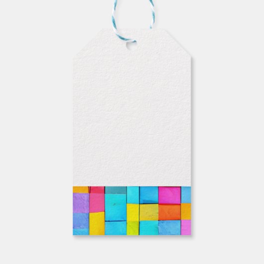 Moderne Waterverf Kunst Abstract Heldere Kleuren P Cadeaulabel (Achterkant)