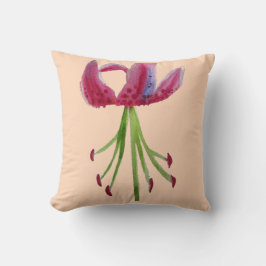 Moderne waterverf kunst Fuchsia roze lilly flower Kussen