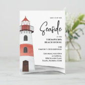 Moderne Waterverf Kustlicht Nautical Light House Kaart (Staand voorkant)