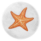 Moderne Waterverf kuststrand Zeesterren schelpen Keramische Knop (Voorkant)