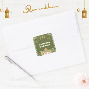 Moderne Waterverf lantaarn iftar feestuitnodiging Vierkante Sticker