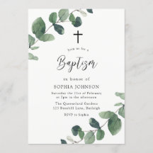Moderne Waterverf Leaves Boy of Girl Baptisme