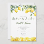 Moderne Waterverf Lemon Bruidsmeisjes Luncheon Kaart (Voorkant)