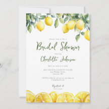 Moderne Waterverf Lemon Citrus Bruidsmeisje Borrel