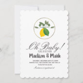 Moderne Waterverf Lemon Folie Ring Baby shower Kaart (Voorkant)