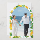 Moderne Waterverf Lemon Garden geel bruiloft Kaart (Achterkant)