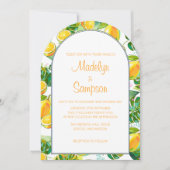 Moderne Waterverf Lemon Garden geel bruiloft Kaart (Voorkant)