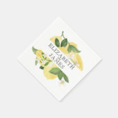 Moderne Waterverf Lemon Summer Wedding Servet (Hoek)