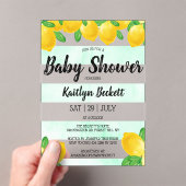 Moderne Waterverf Lemon Tree Baby shower Acryl Uitnodigingen (Insitu (Draagbaar))
