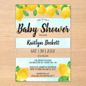 Moderne Waterverf Lemon Tree Baby shower Acryl Uitnodigingen (Voorkant)