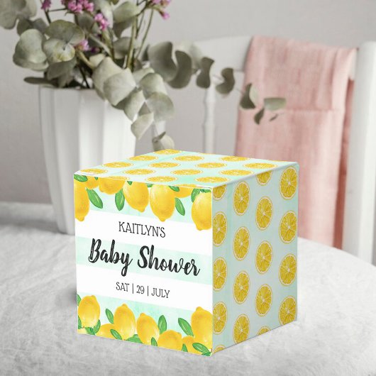 Moderne Waterverf Lemon Tree Baby shower Bedankdoosjes
