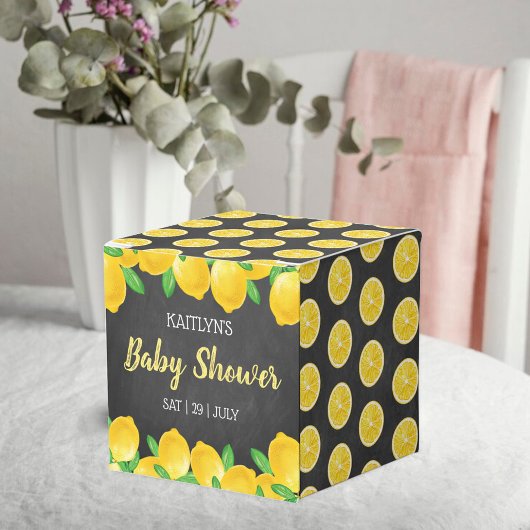 Moderne Waterverf Lemon Tree Baby shower Bedankdoosjes