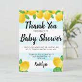Moderne Waterverf Lemon Tree Baby shower Bedankkaart (Staand voorkant)