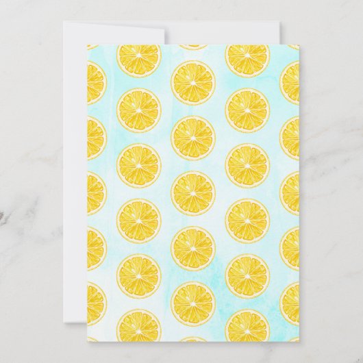 Moderne Waterverf Lemon Tree Baby shower Bedankkaart (Achterkant)