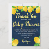 Moderne Waterverf Lemon Tree Baby shower Bedankkaart (Voorkant)