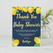 Moderne Waterverf Lemon Tree Baby shower Bedankkaart (Staand voorkant)