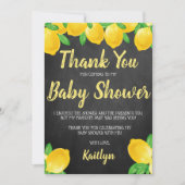 Moderne Waterverf Lemon Tree Baby shower Bedankkaart (Voorkant)