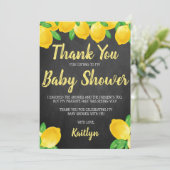 Moderne Waterverf Lemon Tree Baby shower Bedankkaart (Staand voorkant)