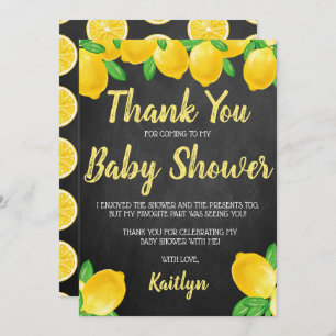 Moderne Waterverf Lemon Tree Baby shower Bedankkaart