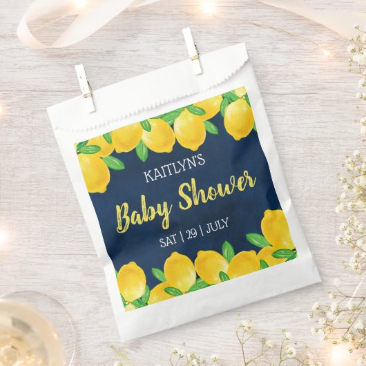 Moderne Waterverf Lemon Tree Baby shower Bedankzakje (Geknipt)