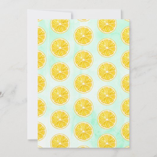 Moderne Waterverf Lemon Tree Baby shower Kaart (Achterkant)