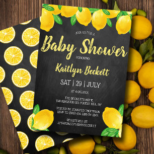 Moderne Waterverf Lemon Tree Baby shower Kaart