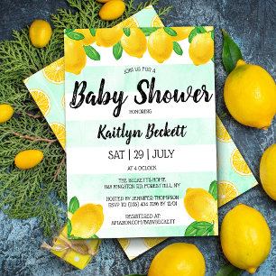 Moderne Waterverf Lemon Tree Baby shower Kaart