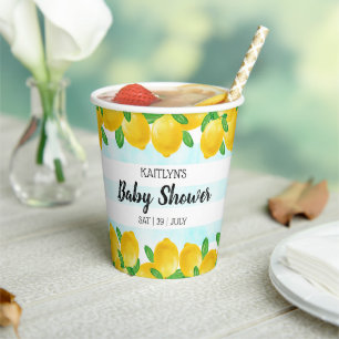 Moderne Waterverf Lemon Tree Baby shower Papieren Bekers