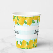 Moderne Waterverf Lemon Tree Baby shower Papieren Bekers (Rechts)