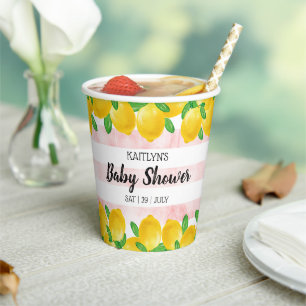 Moderne Waterverf Lemon Tree Baby shower Papieren Bekers
