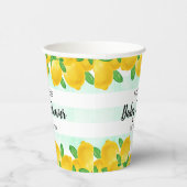 Moderne Waterverf Lemon Tree Baby shower Papieren Bekers (Rechts)
