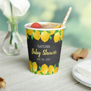 Moderne Waterverf Lemon Tree Baby shower Papieren Bekers