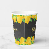 Moderne Waterverf Lemon Tree Baby shower Papieren Bekers (Rechts)