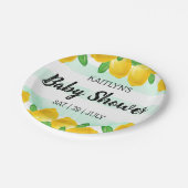Moderne Waterverf Lemon Tree Baby shower Papieren Bordje (Gekanteld)