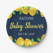 Moderne Waterverf Lemon Tree Baby shower Papieren Bordje (Voorkant)
