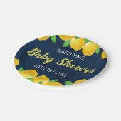 Moderne Waterverf Lemon Tree Baby shower Papieren Bordje (Gekanteld)