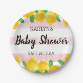 Moderne Waterverf Lemon Tree Baby shower Papieren Bordje (Voorkant)