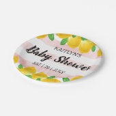 Moderne Waterverf Lemon Tree Baby shower Papieren Bordje (Gekanteld)