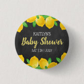 Moderne Waterverf Lemon Tree Baby shower Ronde Button 3,2 Cm (Voorkant)