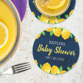 Moderne Waterverf Lemon Tree Baby shower Ronde Kartonnen Onderzetter