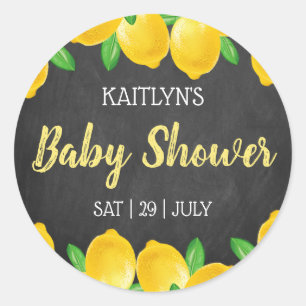 Moderne Waterverf Lemon Tree Baby shower Ronde Sticker