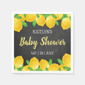 Moderne Waterverf Lemon Tree Baby shower Servet (Voorkant)