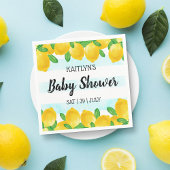 Moderne Waterverf Lemon Tree Baby shower Servet