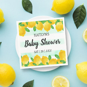 Moderne Waterverf Lemon Tree Baby shower Servet