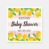 Moderne Waterverf Lemon Tree Baby shower Servet (Voorkant)