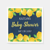 Moderne Waterverf Lemon Tree Baby shower Servet (Voorkant)