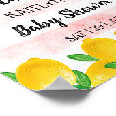 Moderne Waterverf Lemon Tree Baby shower Welkom Poster (Hoek)