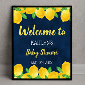 Moderne Waterverf Lemon Tree Baby shower Welkom Poster